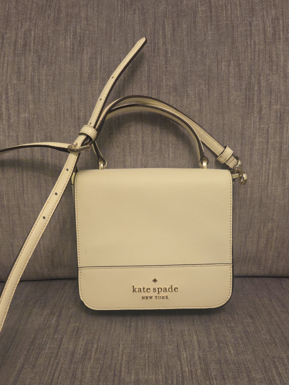 kate spade Cream Saffiano Leather Top-Handle Crossbody